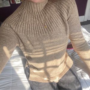 Anthropologie Beige Mock-neck Sweater